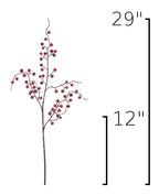 29" Faux Red Sugar Berry Spray Stem