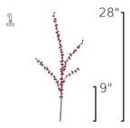 28" Faux Outdoor Red Berry Stem