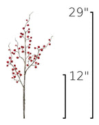 29" Faux Iced Red Berry Stem