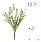 12.5" Faux White Muscari Bush Grape Hyacinth