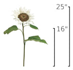 25" Faux Sunflower Stem White