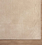 Champagne Hand Loomed Solid Wool Rug Hand Loomed