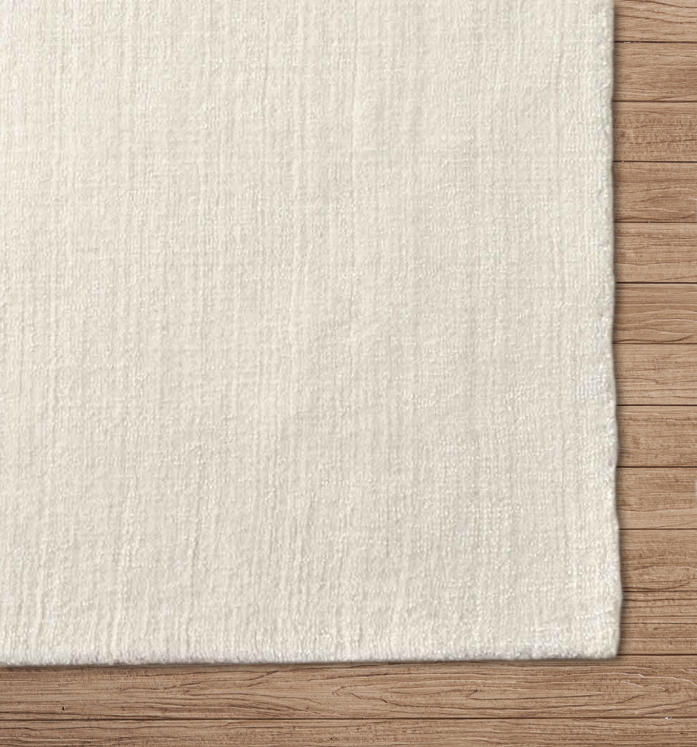 Cloud White Hand-Loomed Wool Rug