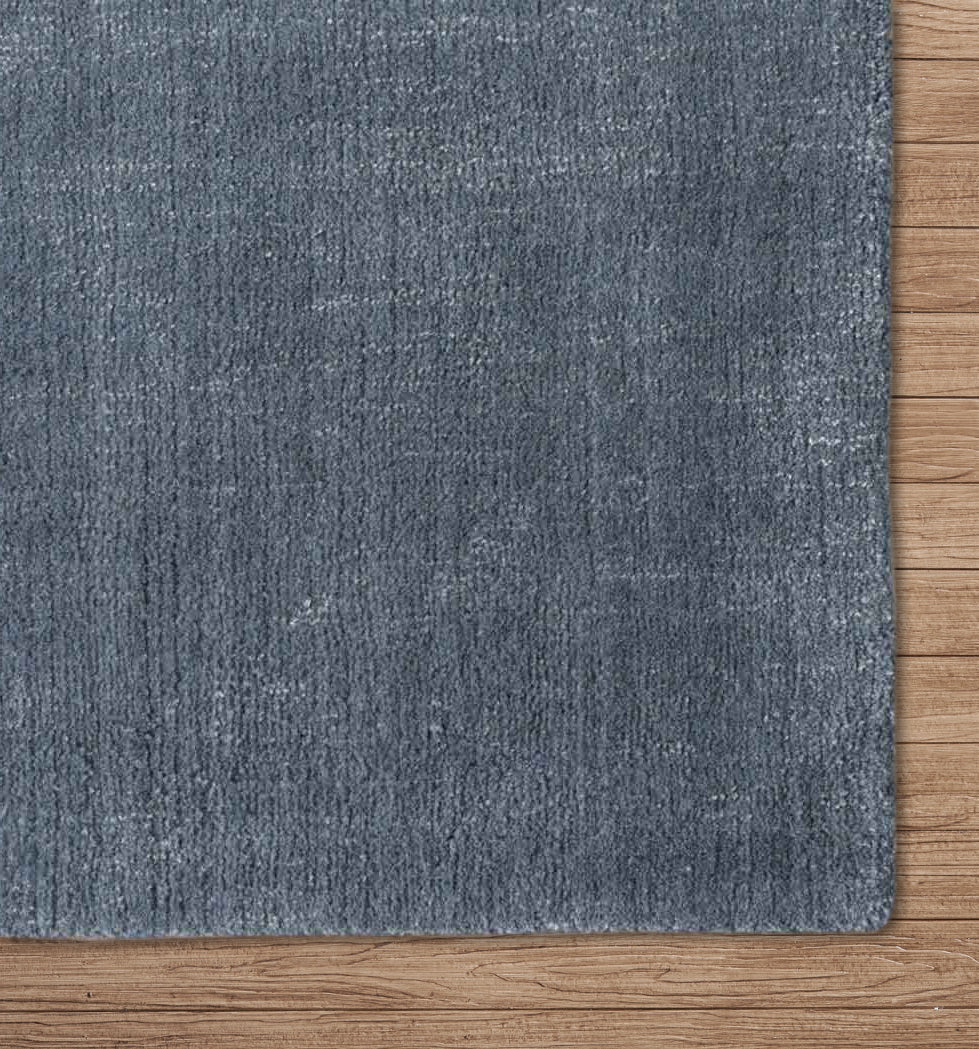 Denim Blue Hand-Loomed Wool Rug Hand Loomed