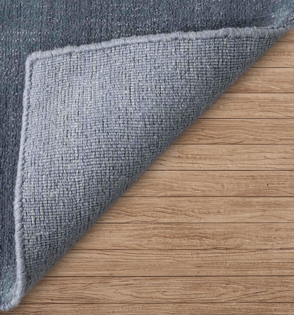 Denim Blue Hand-Loomed Wool Rug Hand Loomed