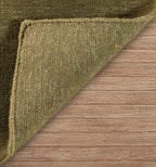 Moss Green Hand-Loomed Wool Rug