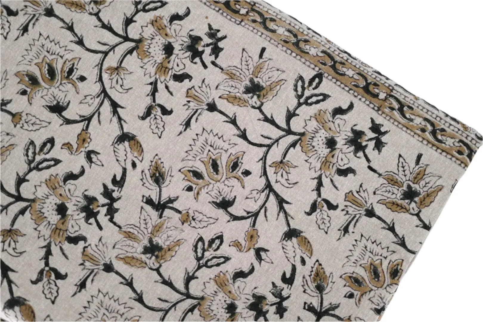 Shop Camel Floral Block Print Tablecloth Online