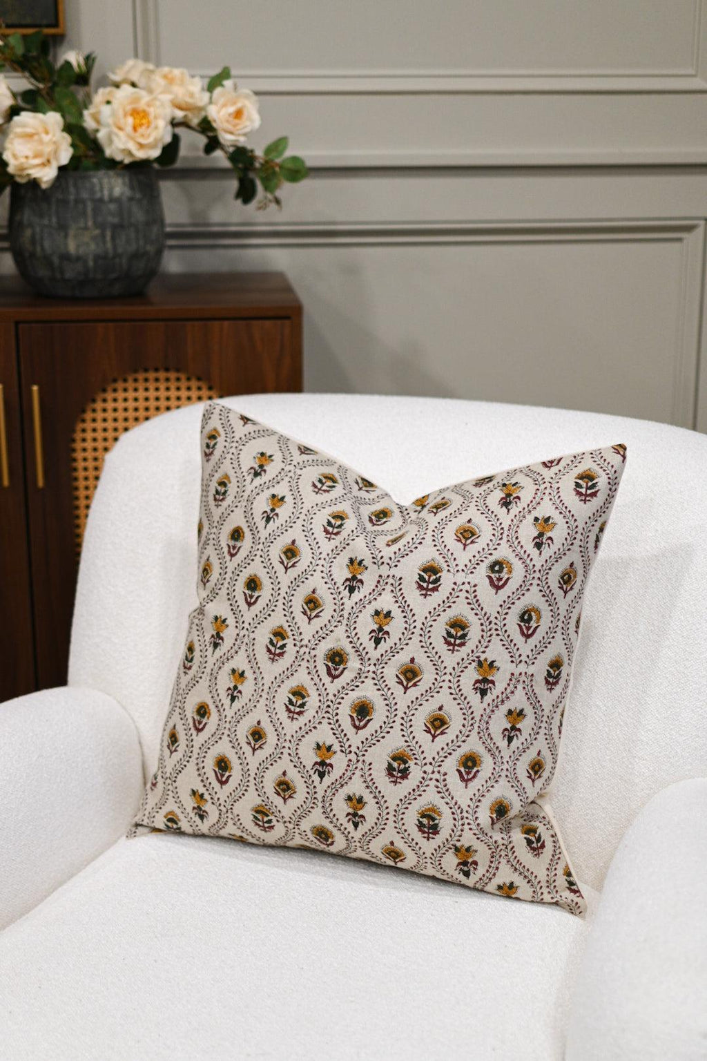 Cassian Ditsy Prints Oat Pillow Cover Pillow Covers