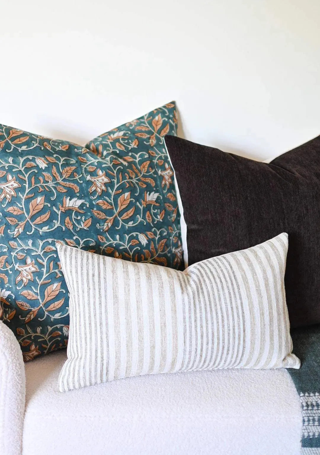 Sadie Botanical Print Deep Teal Pillow Cover Pillow Covers