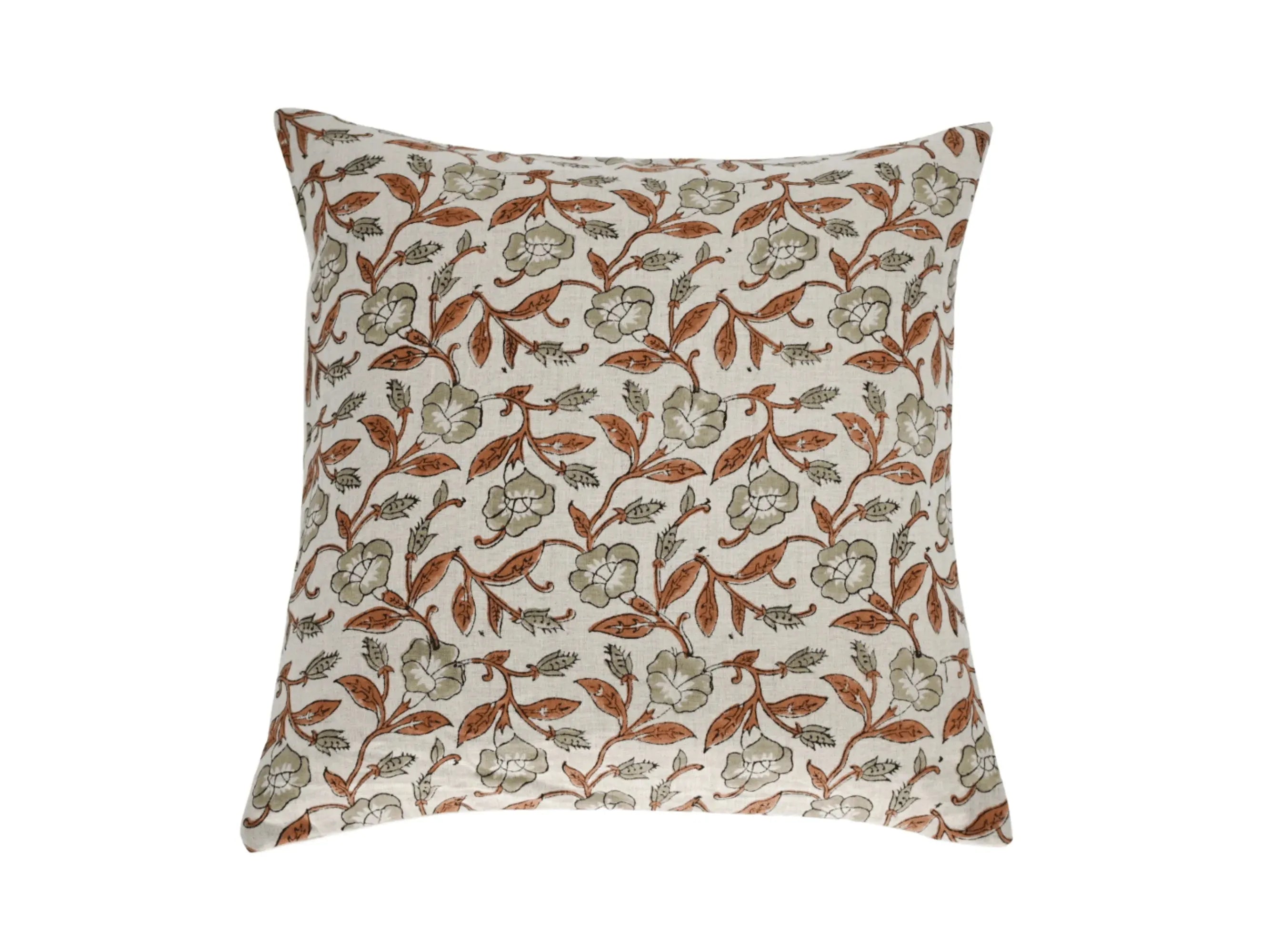 Mabel Botanical Print Warm White Pillow Cover 26" x 26" Double Sided Pillow Covers