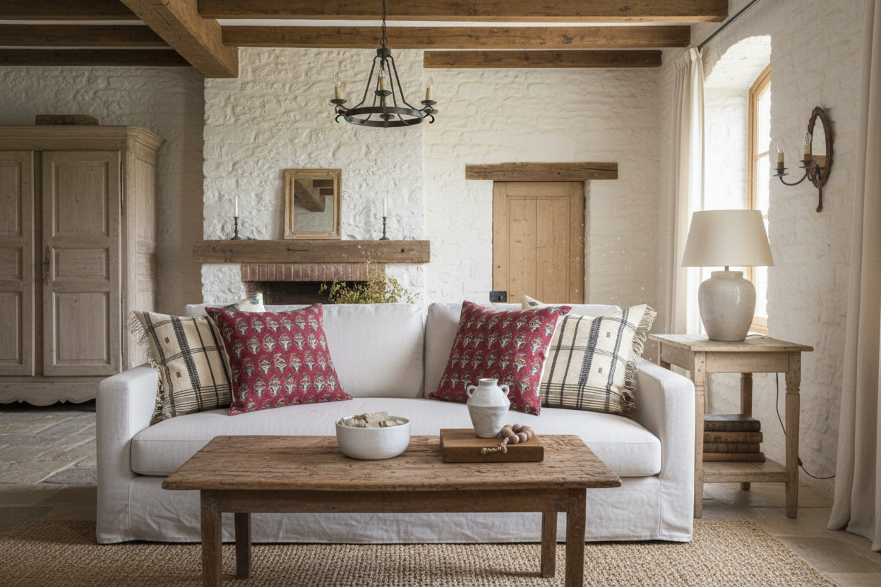 Theodosia Ditsy Prints Oxblood Pillow Cover Pillow Covers