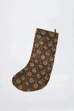 Earth Tones Floral Block Print Stocking Stockings