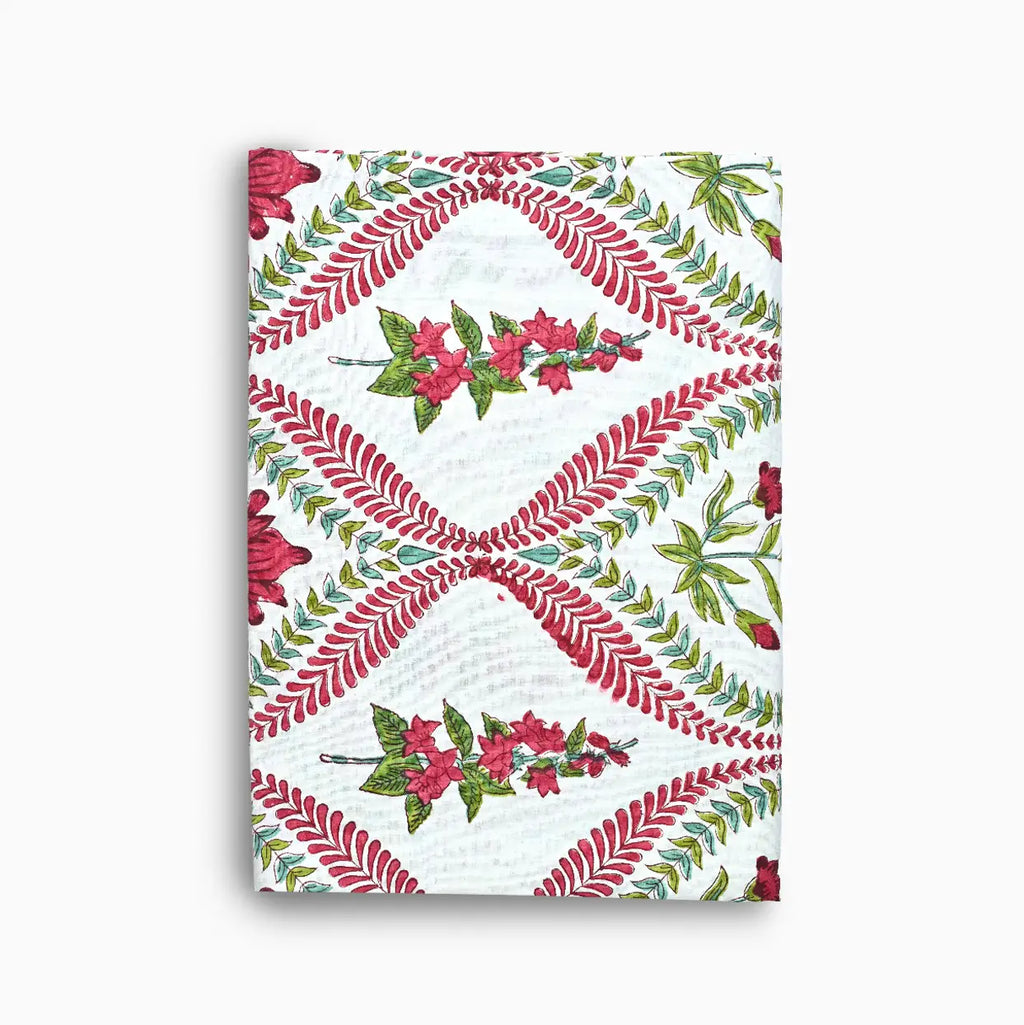Daphne Floral Block Print Tablecloth