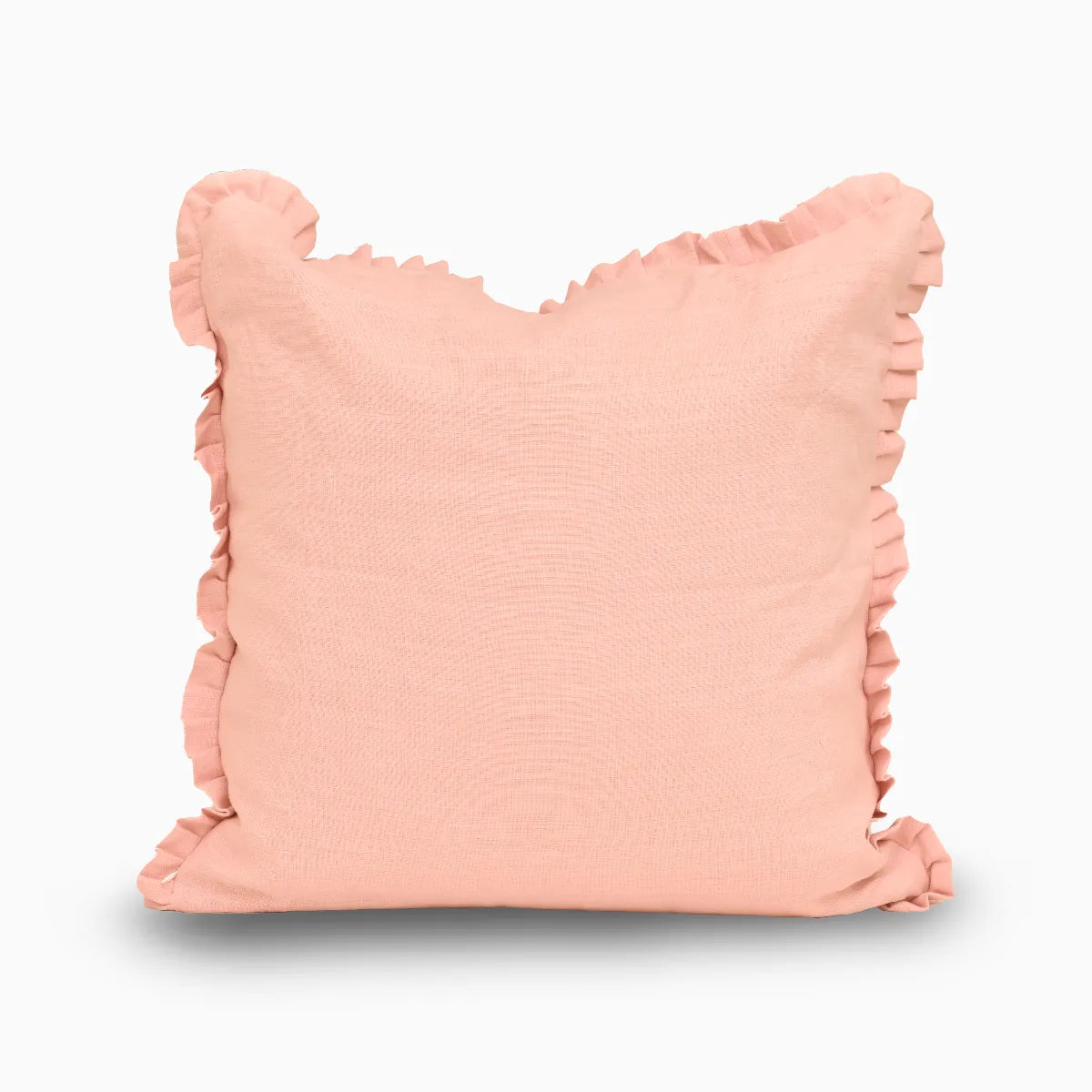 Nora Linen Muted Peach Pillow Cover Ruffle Pillow Covers