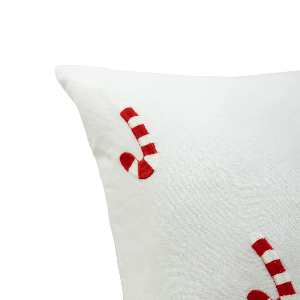 Candy Cane Embroidered Pillow Cover