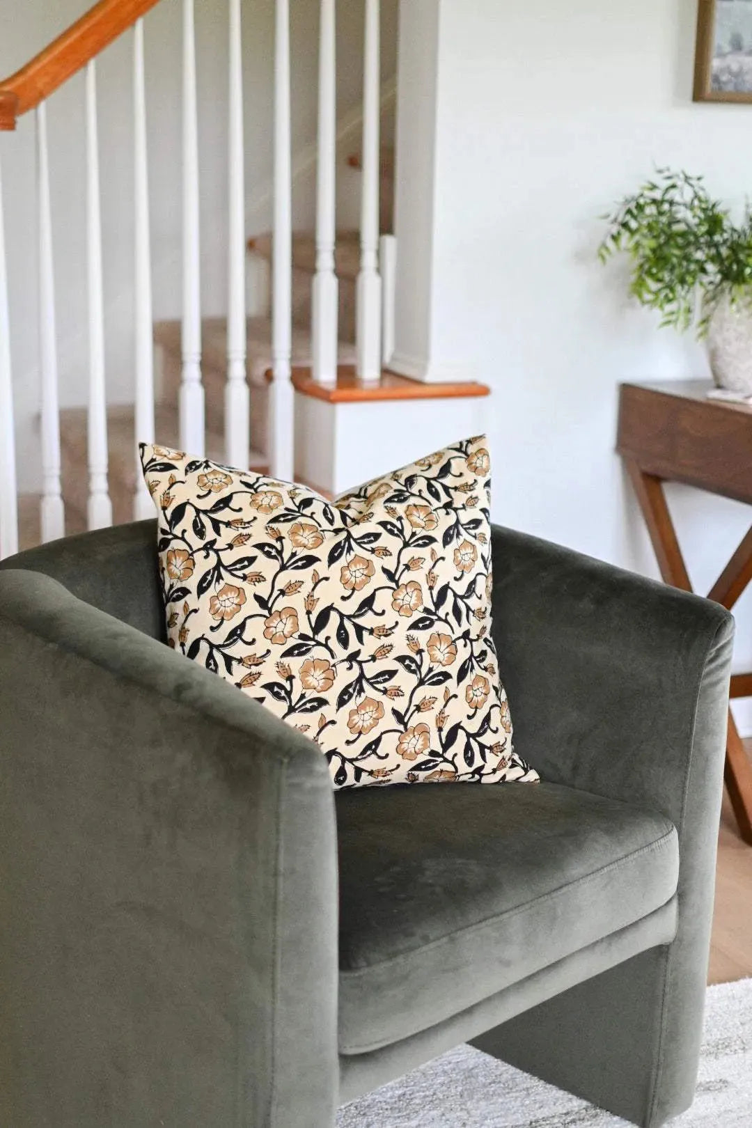 Ingrid Botanical Print Oat Pillow Cover Pillow Covers