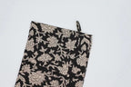 Black Floral Block Print Stocking Stockings