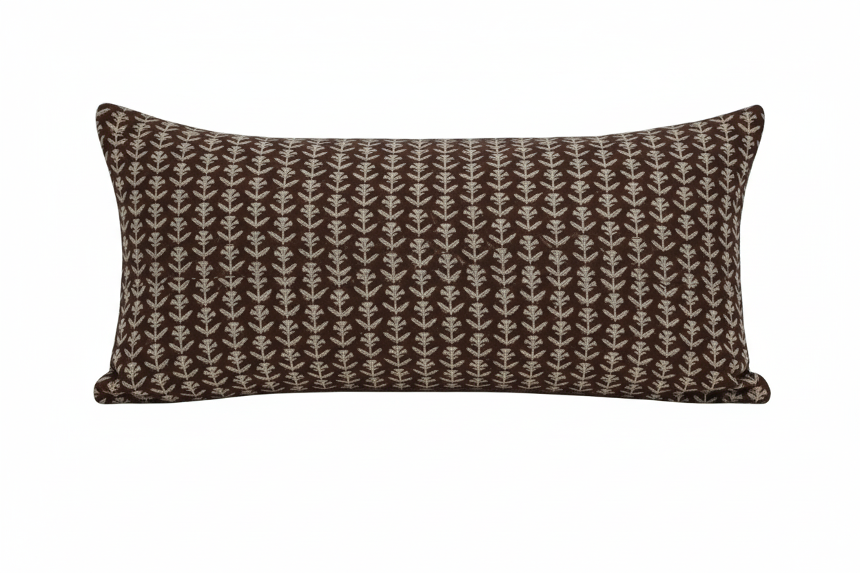 Bruce Ditsy Prints Otter Brown Pillow Cover 16" x 42" Double Sided Pillow Covers