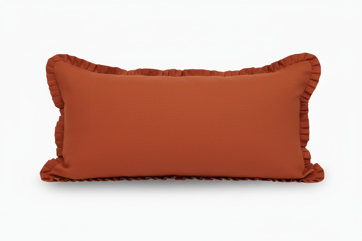 Sterling Linen Rust Pillow Cover Ruffle Pillow Covers