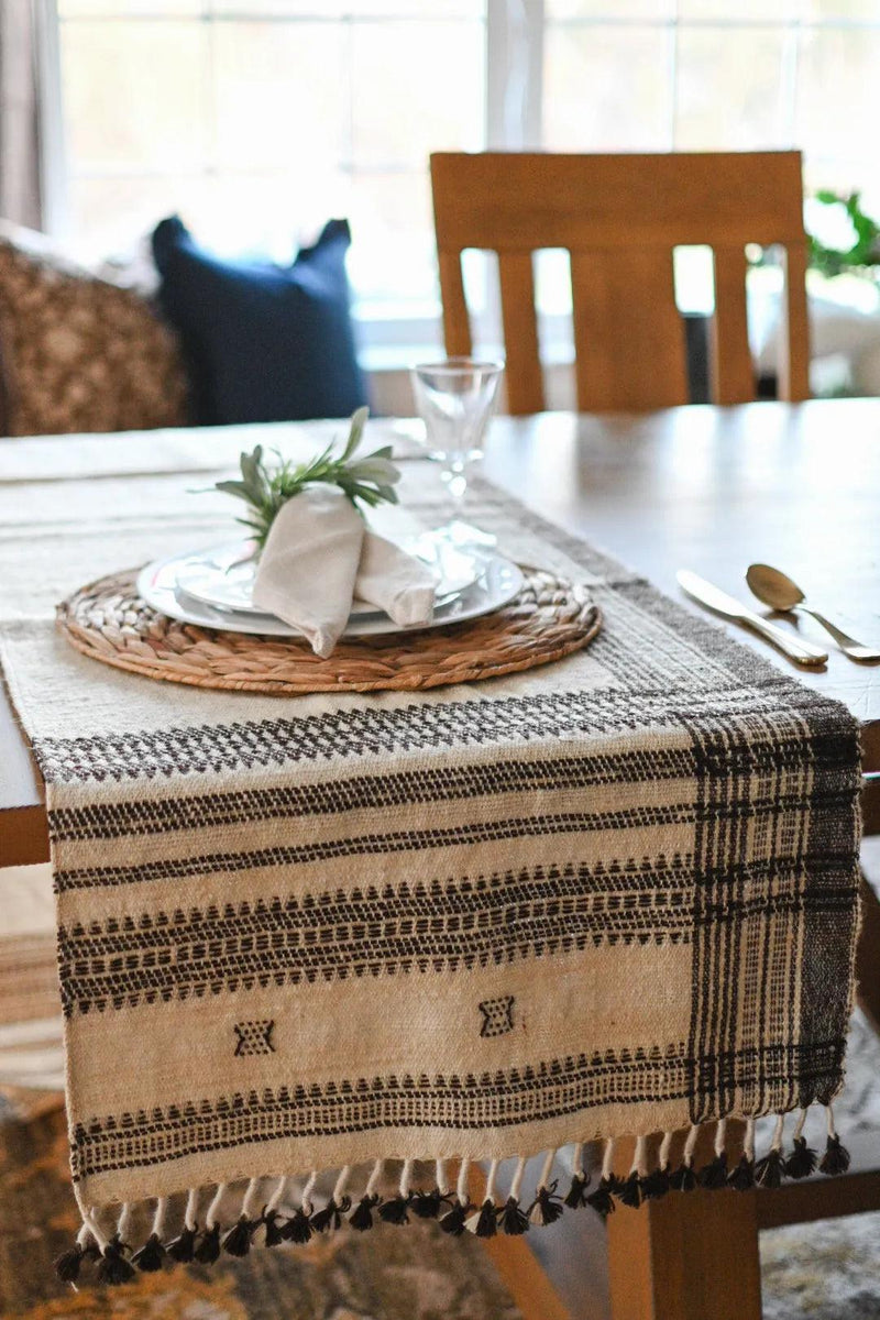 Bhujodi Table Runner - Brown and Cream Table Runners