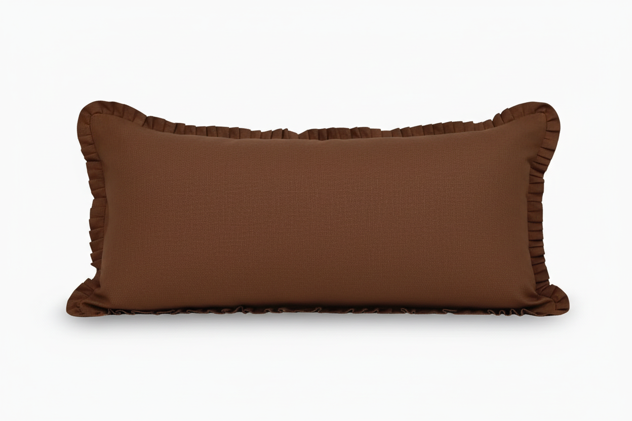 Briar Linen Terracota Pillow Cover Ruffle Pillow Covers