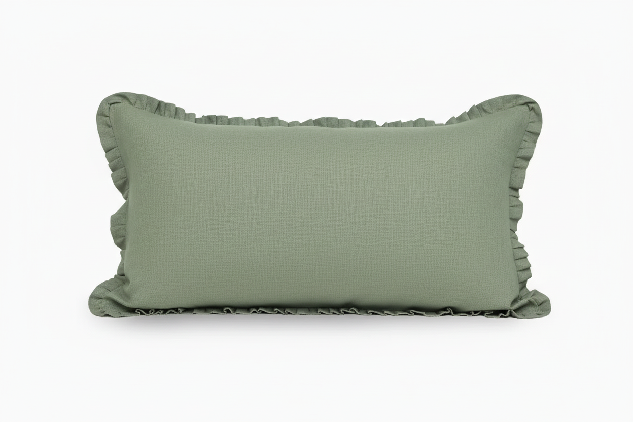 Laurel Linen Sage Green Pillow Cover Ruffle Pillow Covers