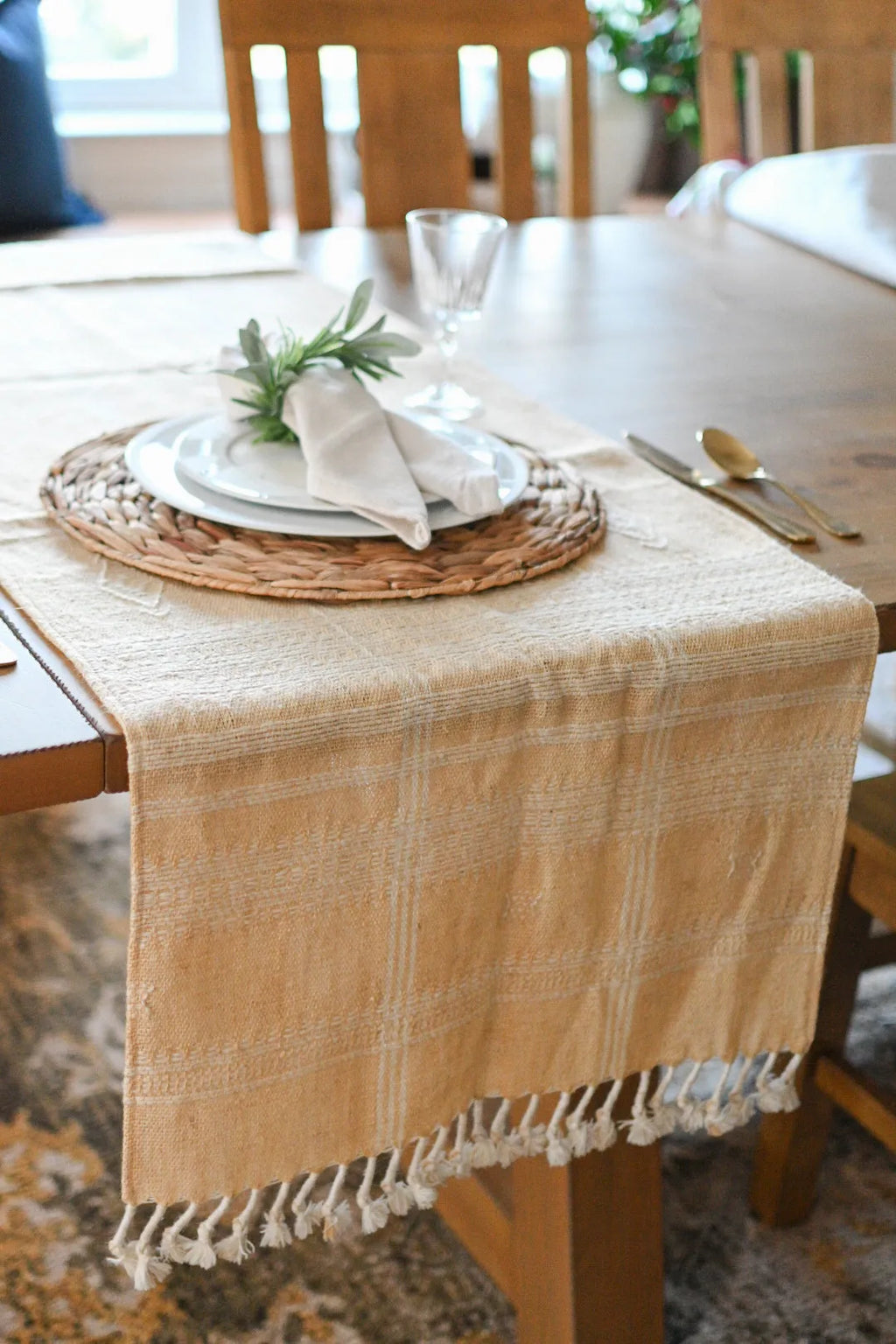 Bhujodi Table Runner - Yellow - Maple Village Lane