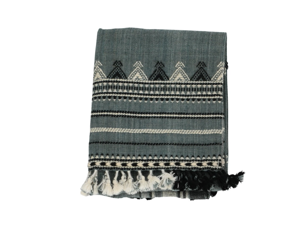 Bhujodi Table Runner - Blue Gray/Multicolor - Maple Village Lane