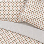 Freesia Soft Pink Block Print Cotton Duvet Cover Set