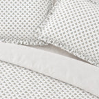 Freesia Ice Blue Block Print Cotton Duvet Cover Set