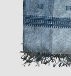 Handwoven Vintage Bhujodi Bed Throw -Slate Blue - 54" x 102" Handloom Throws