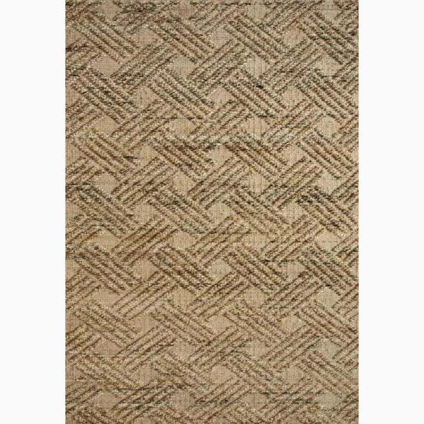 Natural Herringbone Jute and Cotton Rug
