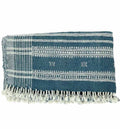 Handwoven Vintage Bhujodi Throw - Navy Blue - 40" X 90"