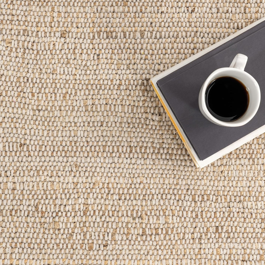 Textured Jute & Cotton Flatweave Rug 7'6" x 9'6" Flatweave