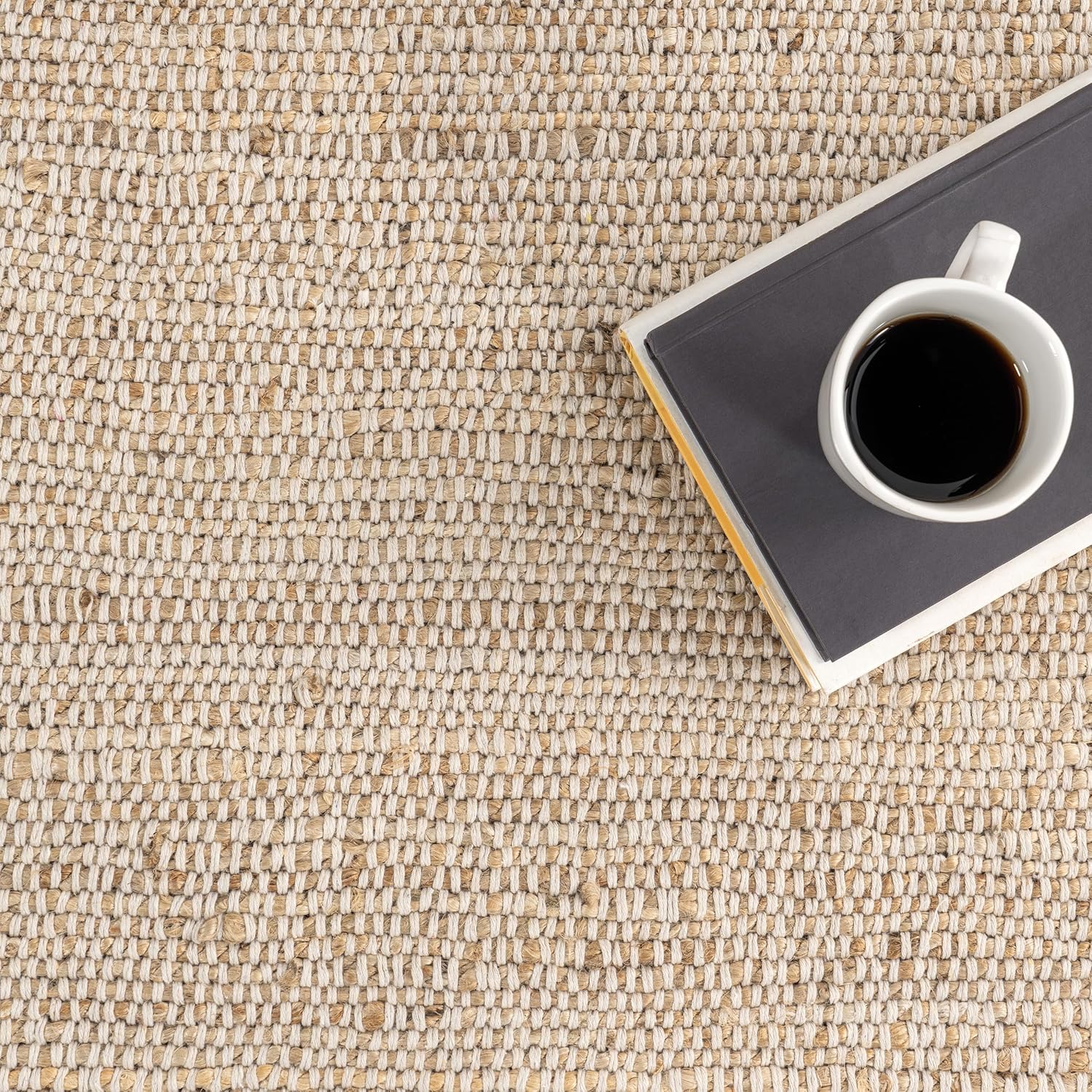 Textured Jute & Cotton Flatweave Rug 7'6" x 9'6" Flatweave