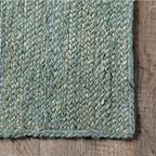 Green Jute Braided Flatweave Rug 8'6" x 11'6" Flatweave