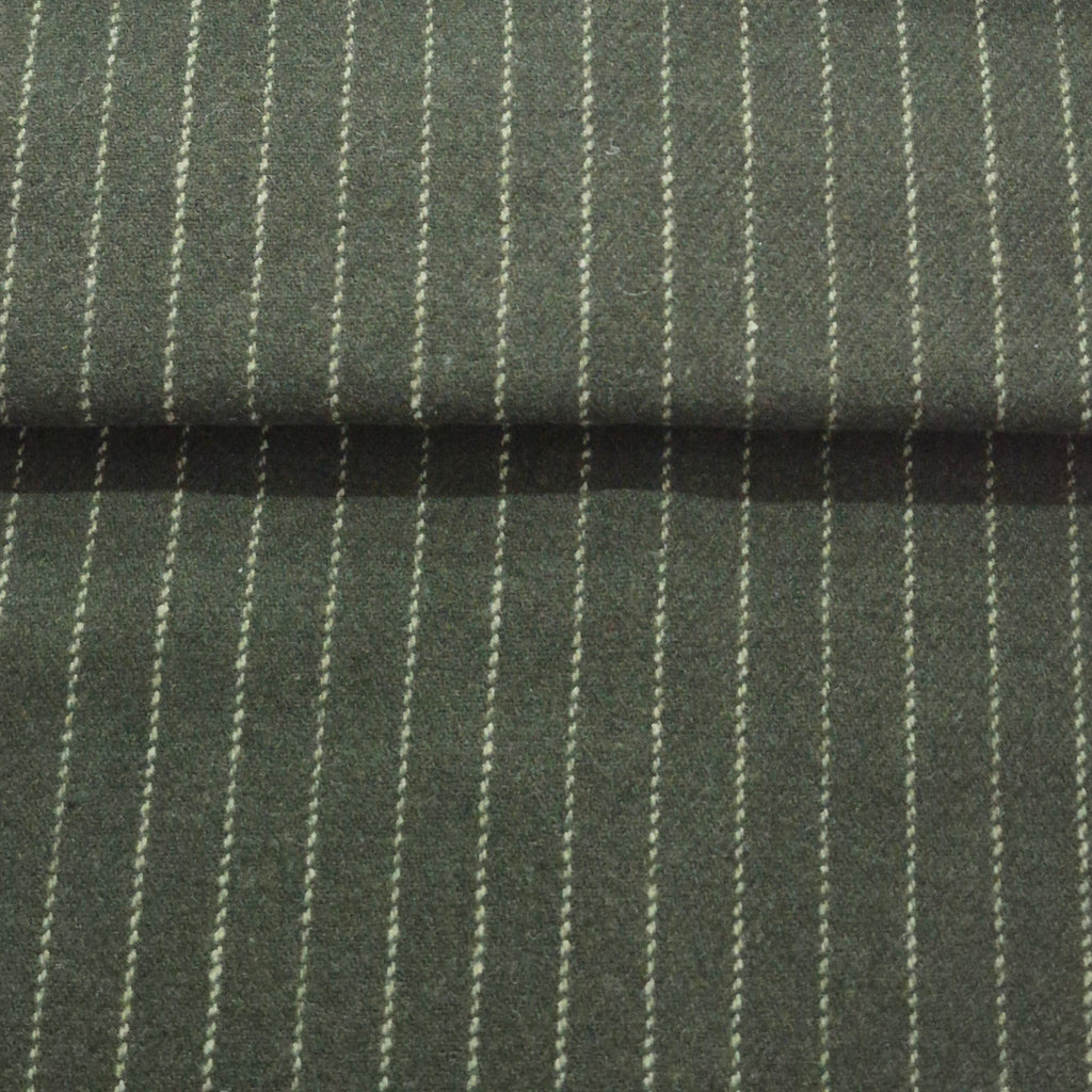 Forest Pinstripe Wool Blend