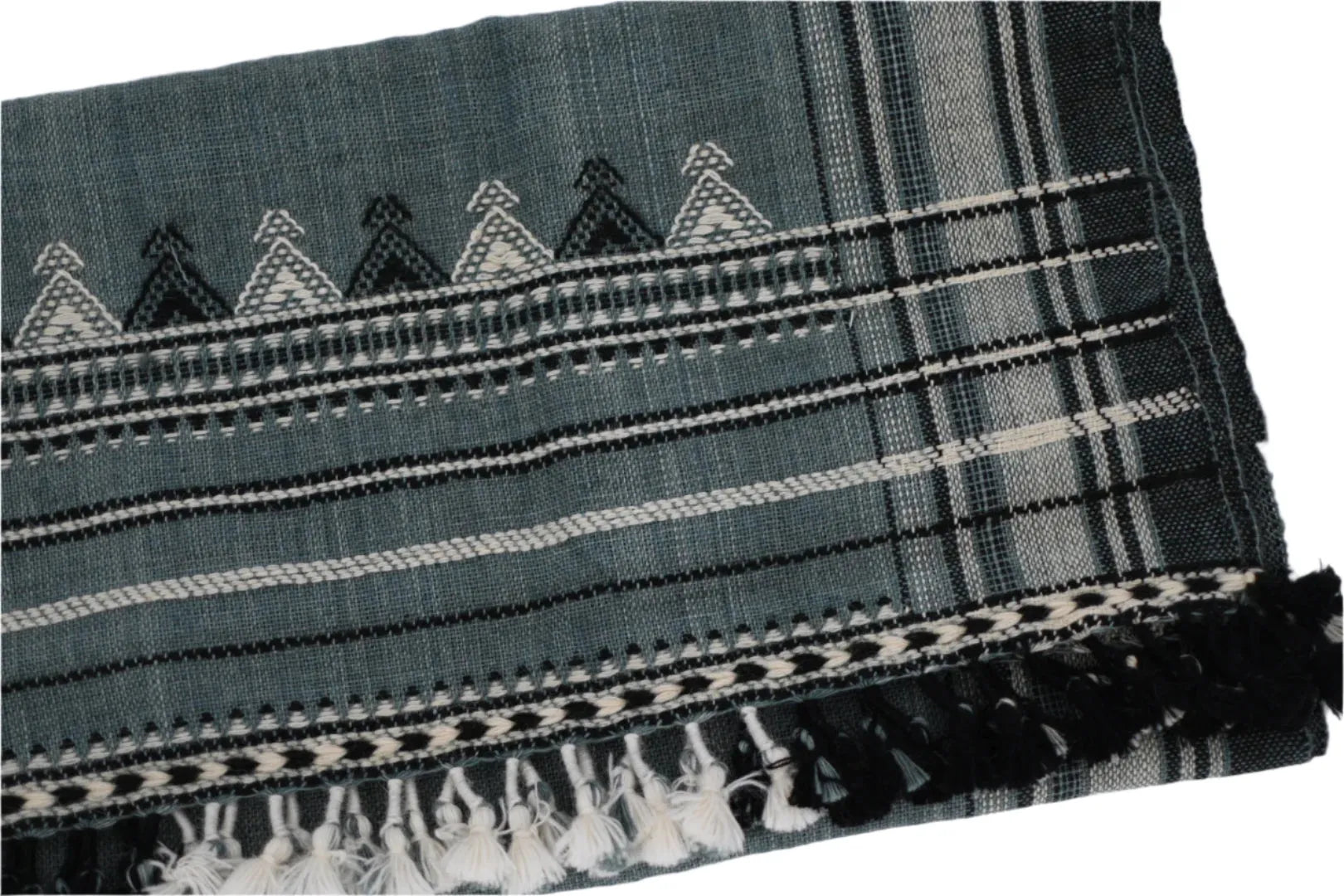Bhujodi Table Runner - Blue Gray/Multicolor - Maple Village Lane