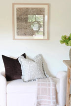 Rose Botanical Print Ash Grey Pillow Cover Pillow Covers