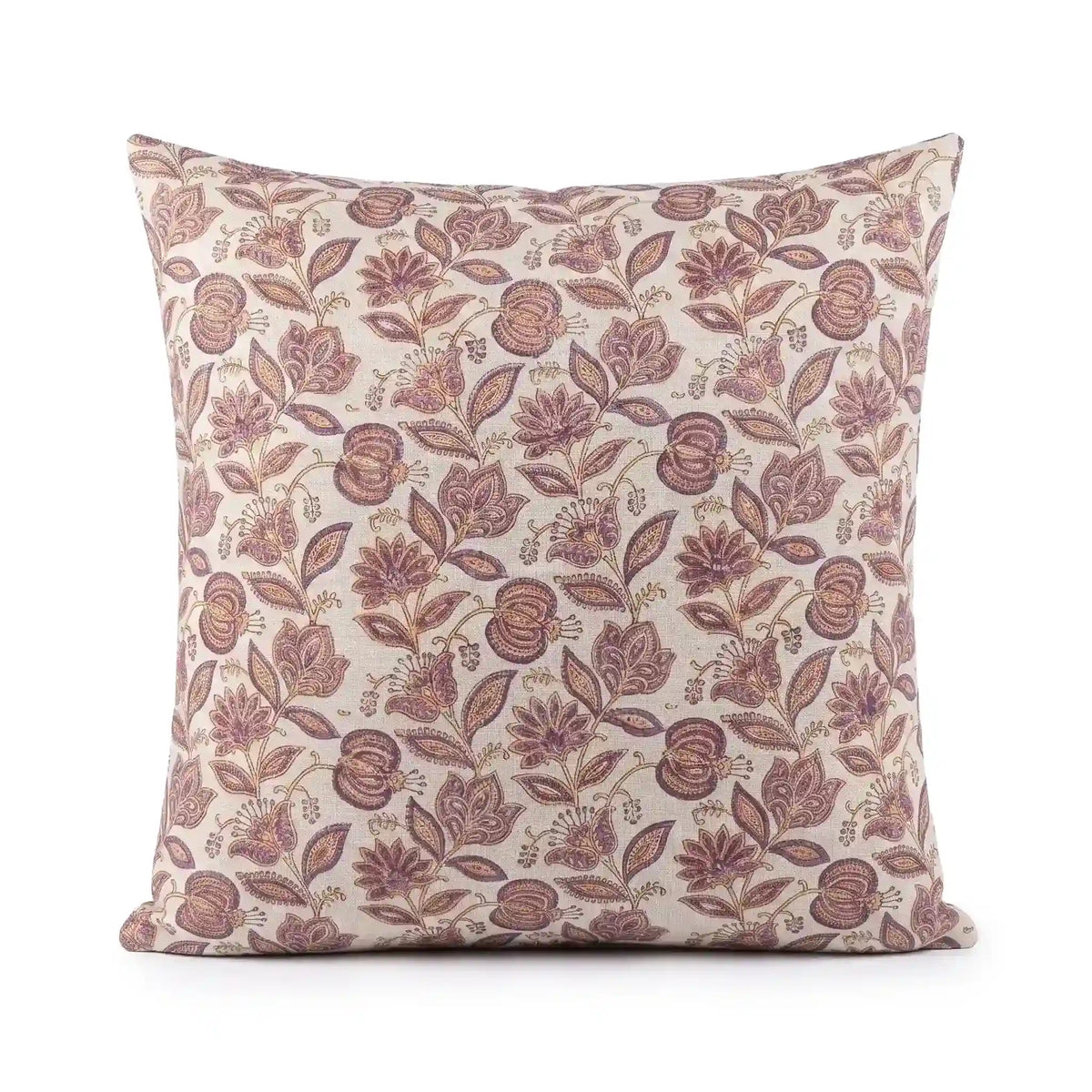 Garnet Bloom Purple Linen Pillow Cover
