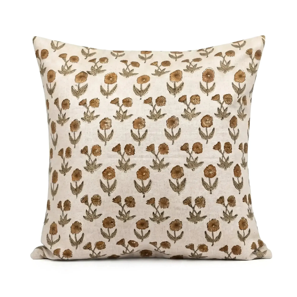 Aster Mustard Linen Pillow Cover
