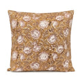 Natural Trace Botanical Floral Vines Mustard Linen Pillow Cover