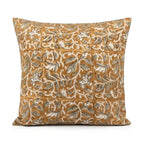 Sonnet Botanical Floral Vines Mustard Linen Pillow Cover