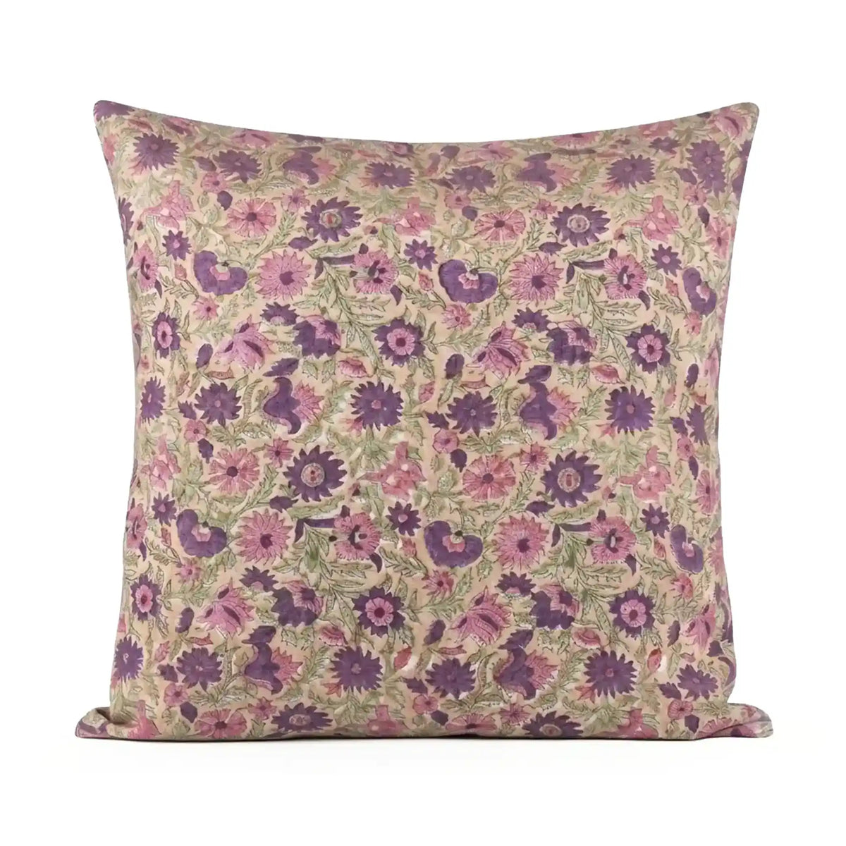 Fable Botanical Floral Vines Light Beige Linen Pillow Cover