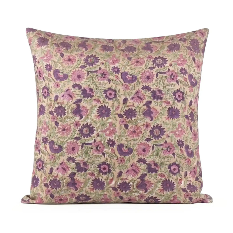 Fable Botanical Floral Vines Light Beige Linen Pillow Cover