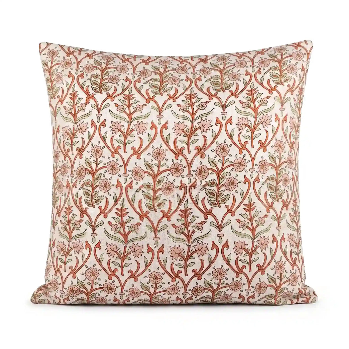 Birch Dusk Orange Linen Pillow Cover