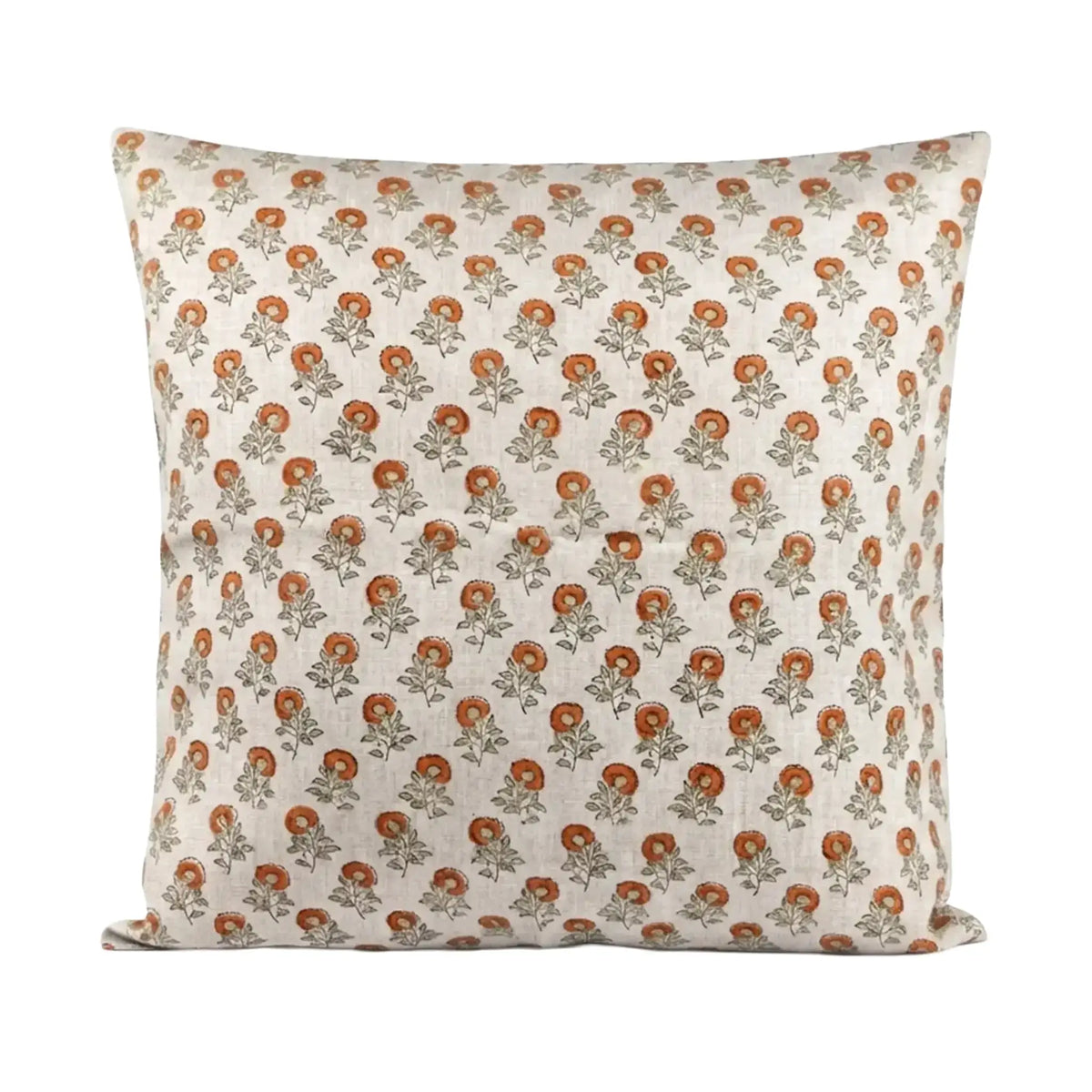 Alder Orange Linen Pillow Cover