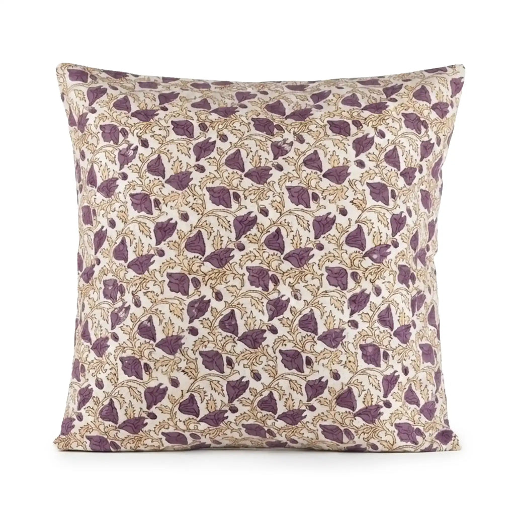 Pressed Petal Purple Linen Pillow Cover