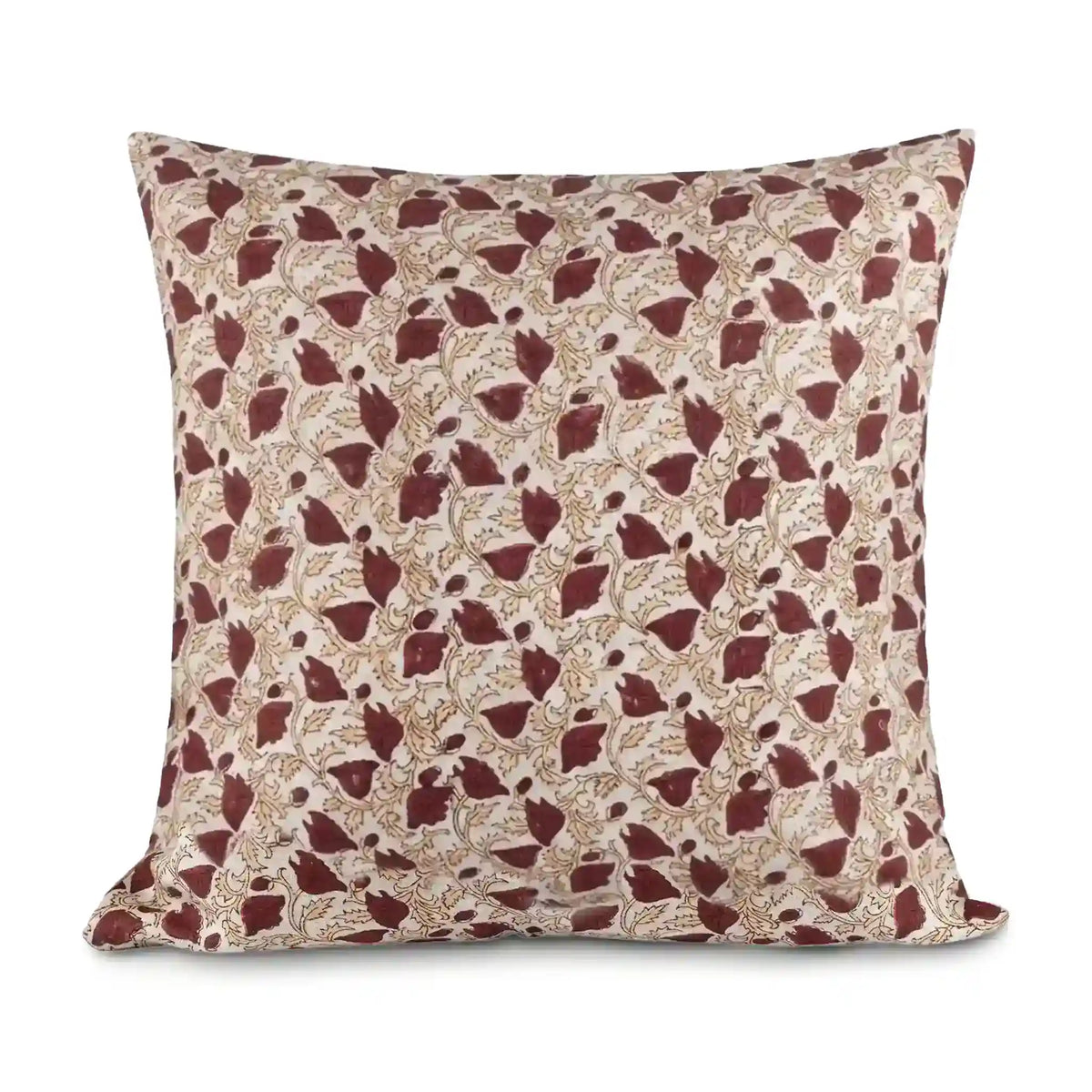 Pressed Petal Red Linen Pillow Cover