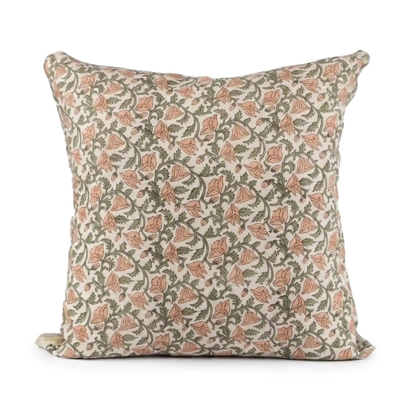 Pressed Petal Peach Linen Pillow Cover